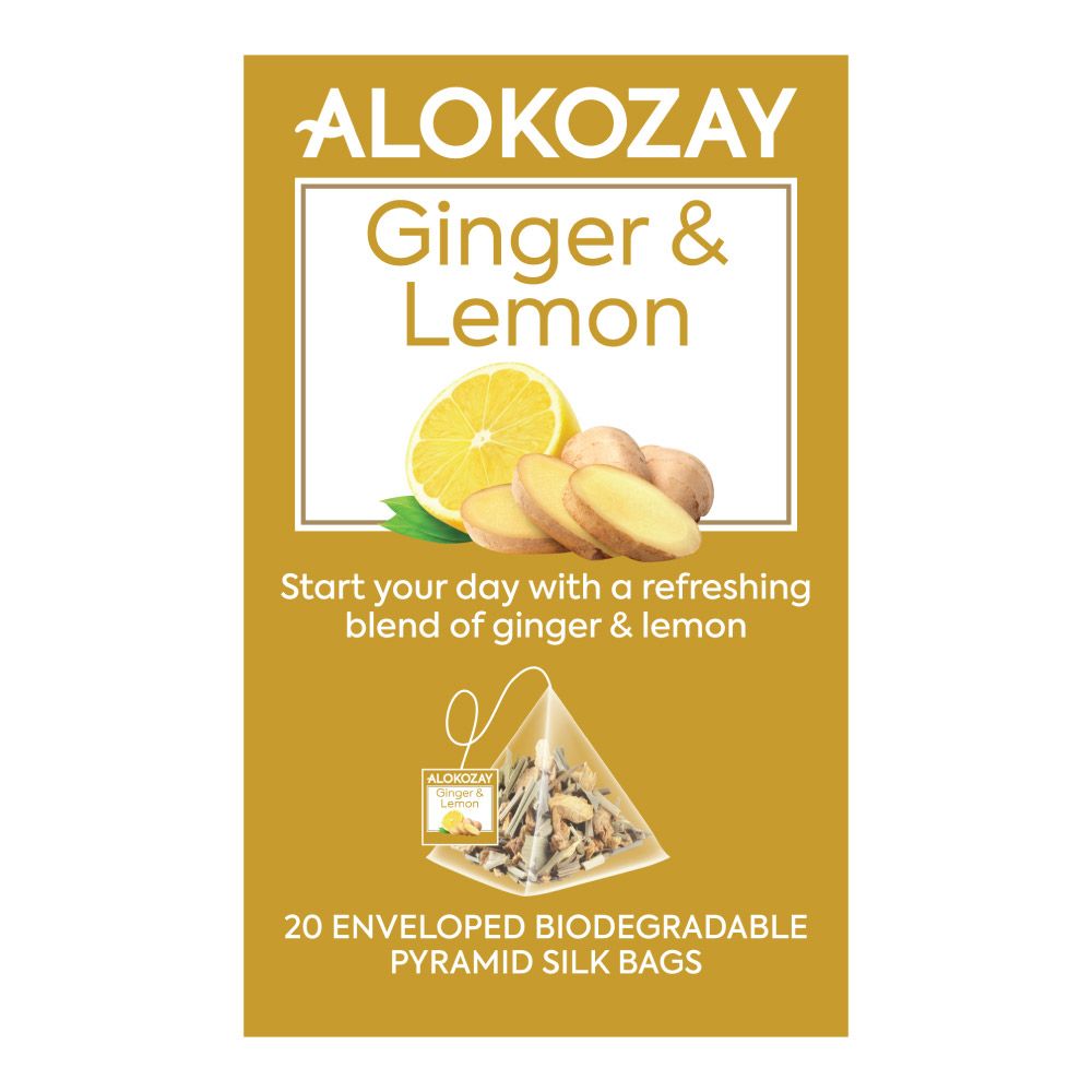ALOKOZAY Pyramid Tea Bags Ginger & Lemon 20g Pack of 2