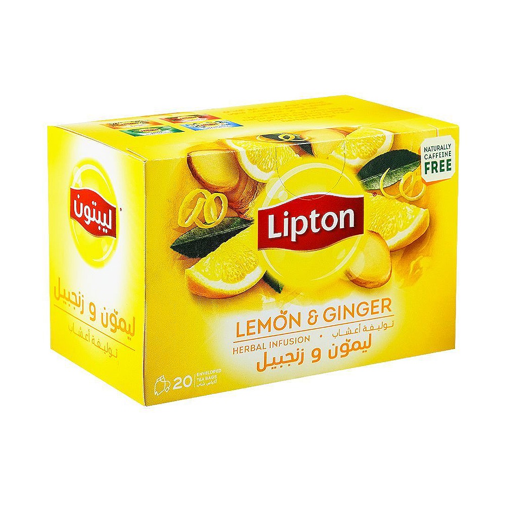 Lipton Herbal Tea Bags Lemon Ginger 20g Piece