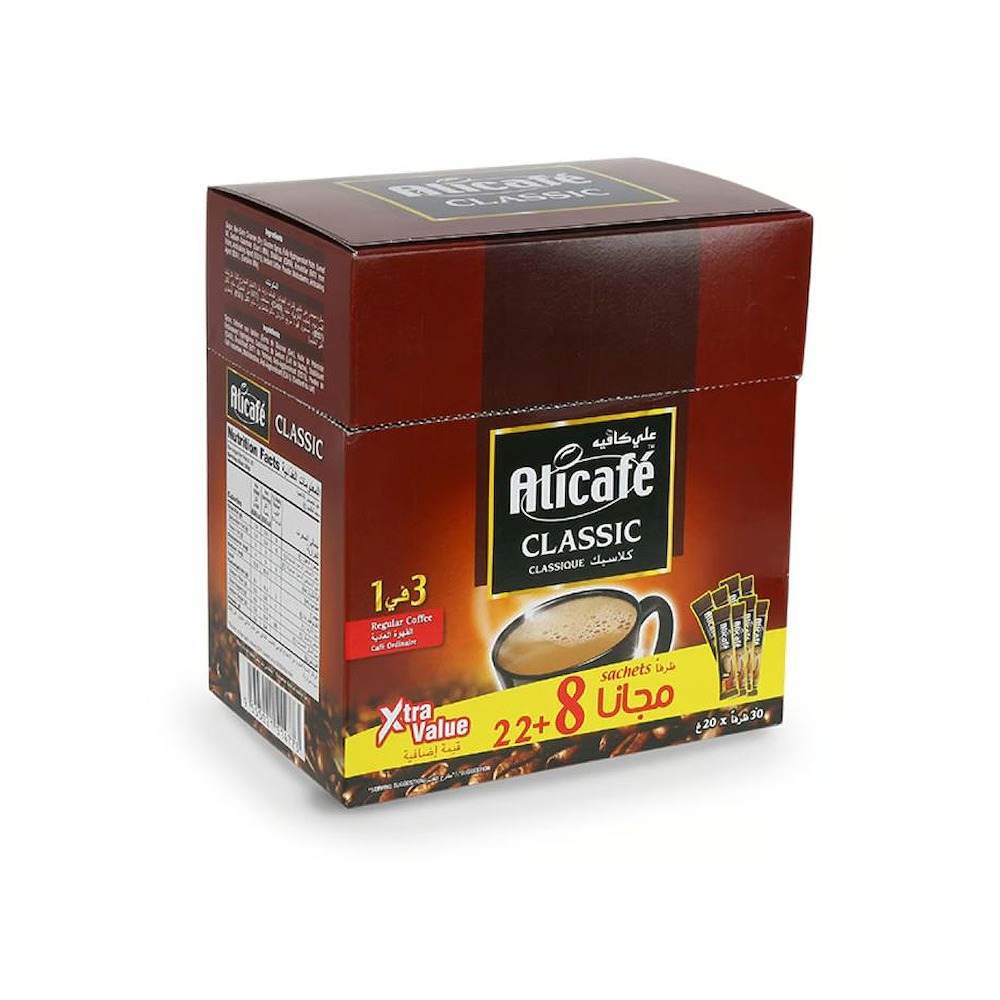 Alicafe Classic 3 in 1 Instant Coffee 22+8FREE x20g Sachets