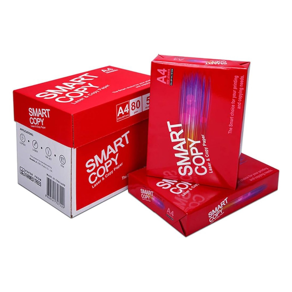 SMART COPY A4 Photocopy Paper 5x500 Sheets Premium Quality 80 GSM Office Printing Paper Bulk Pack for High-Volume Business Use
