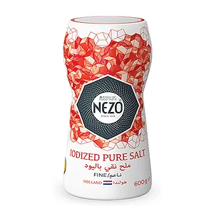 Nezo Salt Bottle Red 600g Premium Refined Table Salt for Cooking, Food Processing, Catering & Household Use