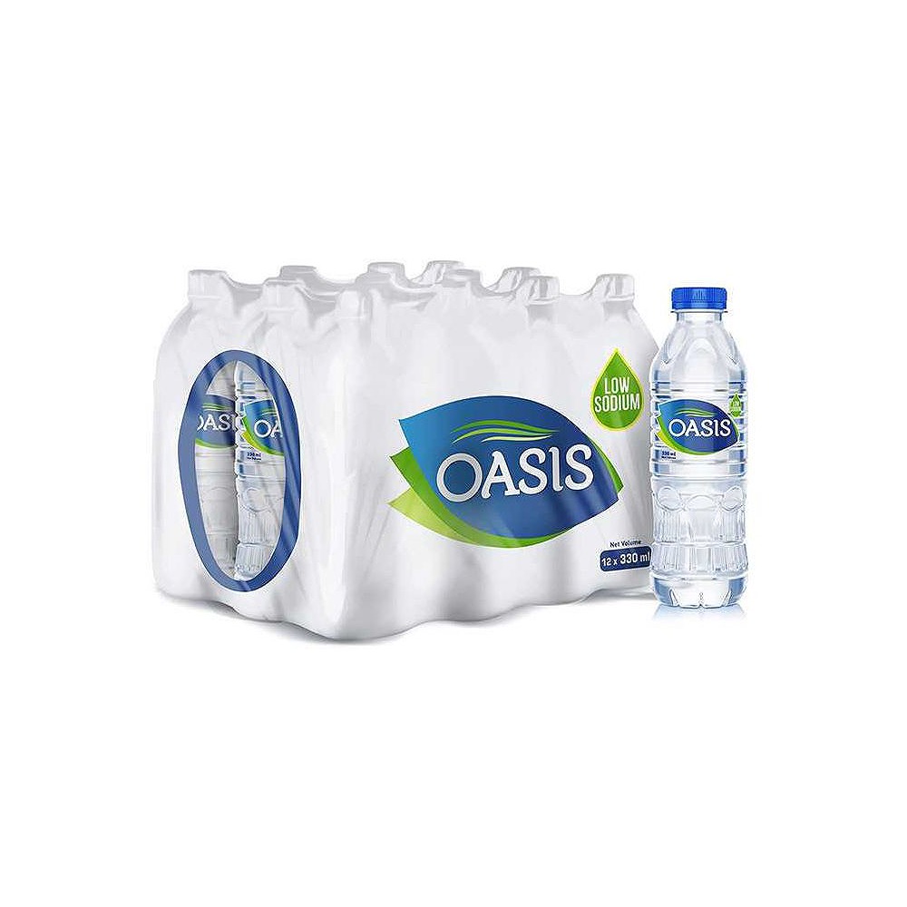 Oasis Natural Mineral Water 330ml Bottles - Premium Drinking Water (Pack of 24)