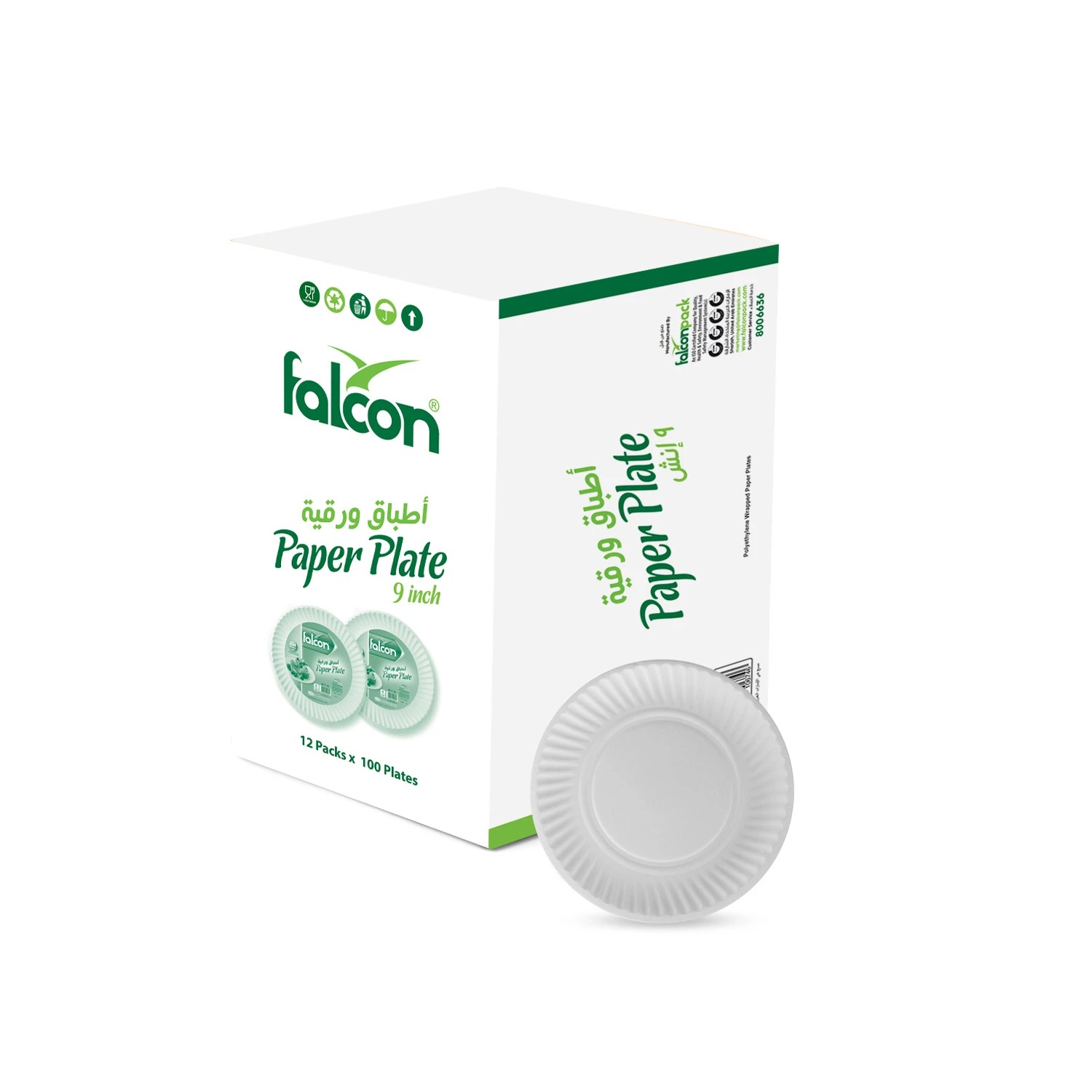Foodpack 9 Inch Paper Plate 100 Outers Outer