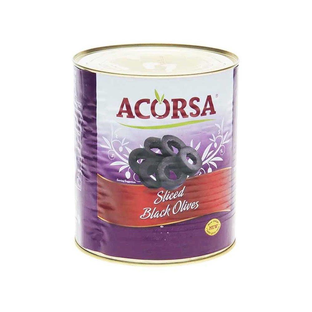 Acorsa Sliced Black Olives Tin 1.56 Kg