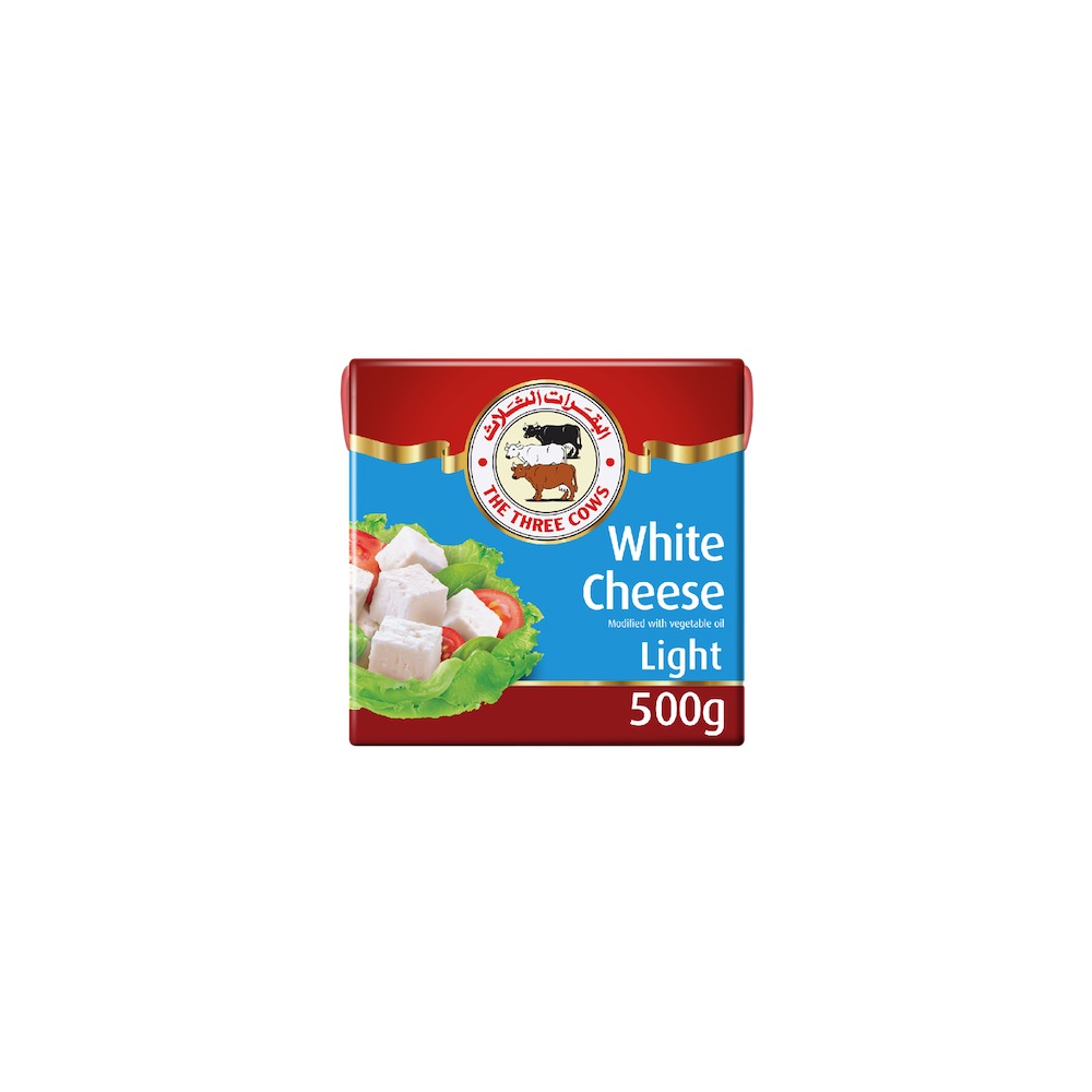 THREE COW White Cheese Low Fat 500GR Piece