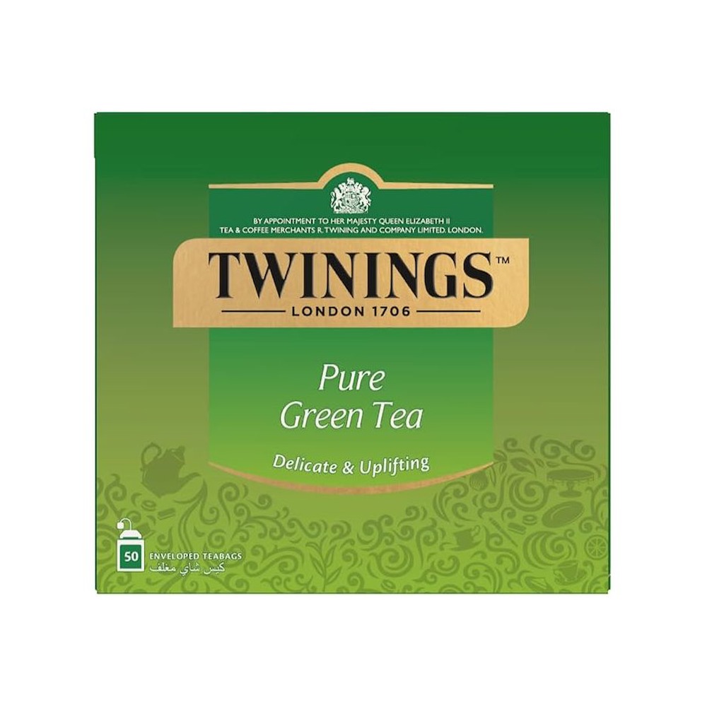 TWININGS PURE GREEN TEA BAG 50‘S