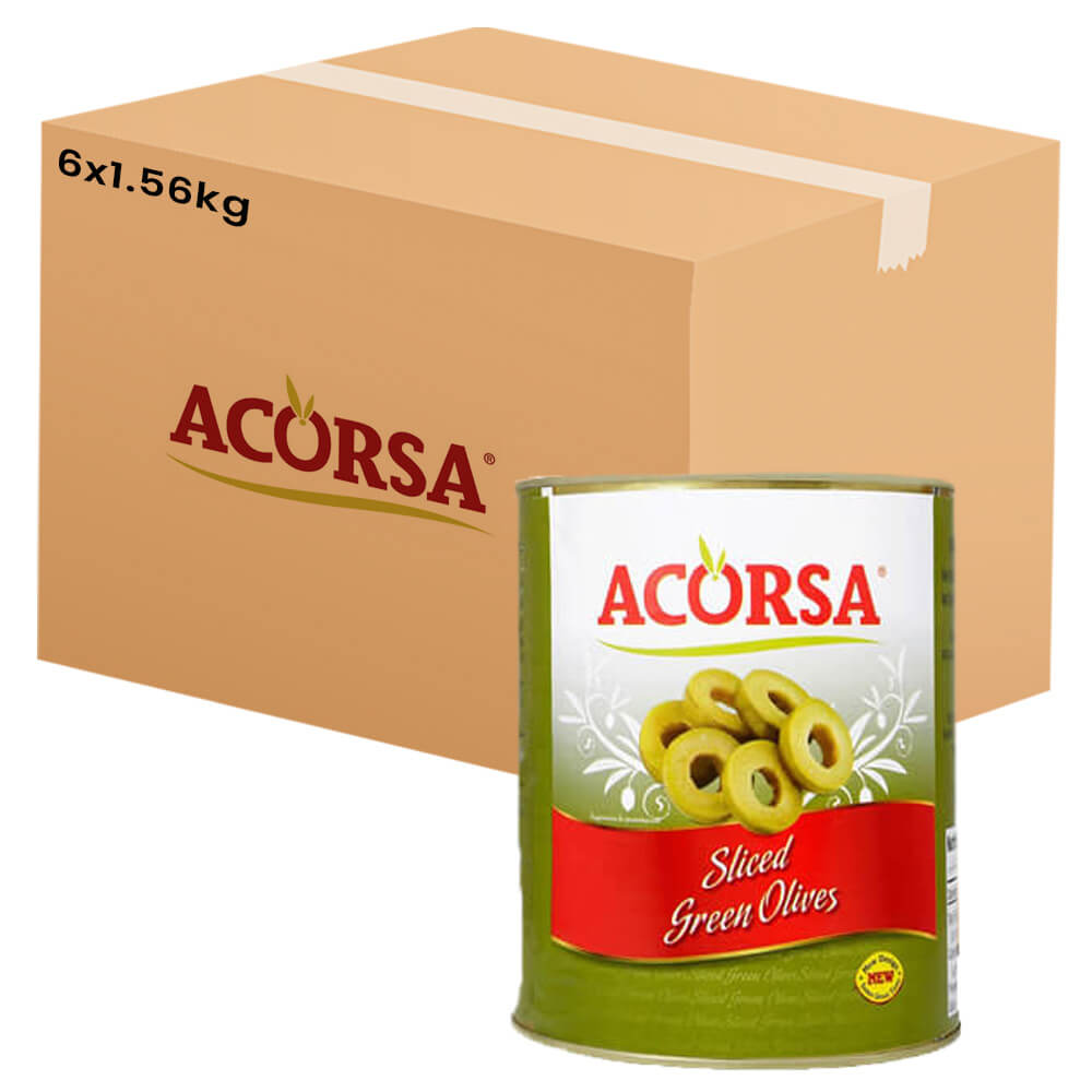 ACORSA Olive Slice Green 1.56 KG Pack Carton of 6
