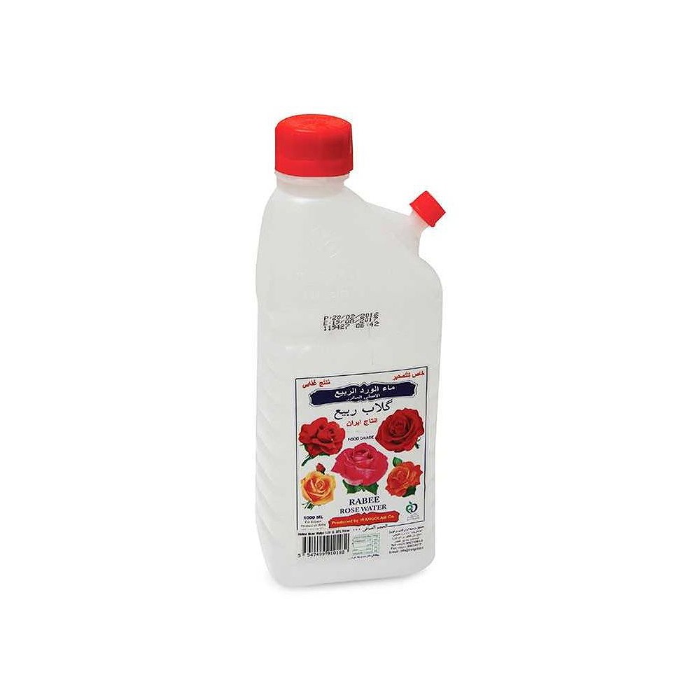Rabee Rose Water No.1 1L Premium Food Grade Rose Water for Cooking, Baking, Desserts, Beverages & Cosmetic Use