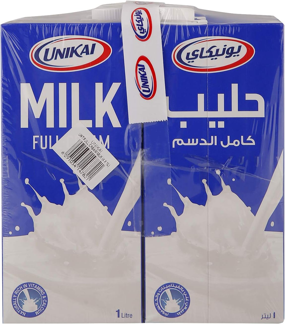 Unikai Full Cream Milk 4x1L | Fresh Dairy Value Pack | Dubai UAE