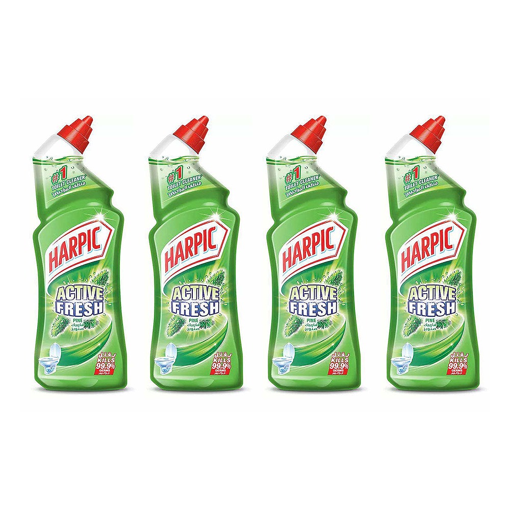 Harpic Active Fresh Pine Toilet Cleaner 750ML Carton Pack of 4