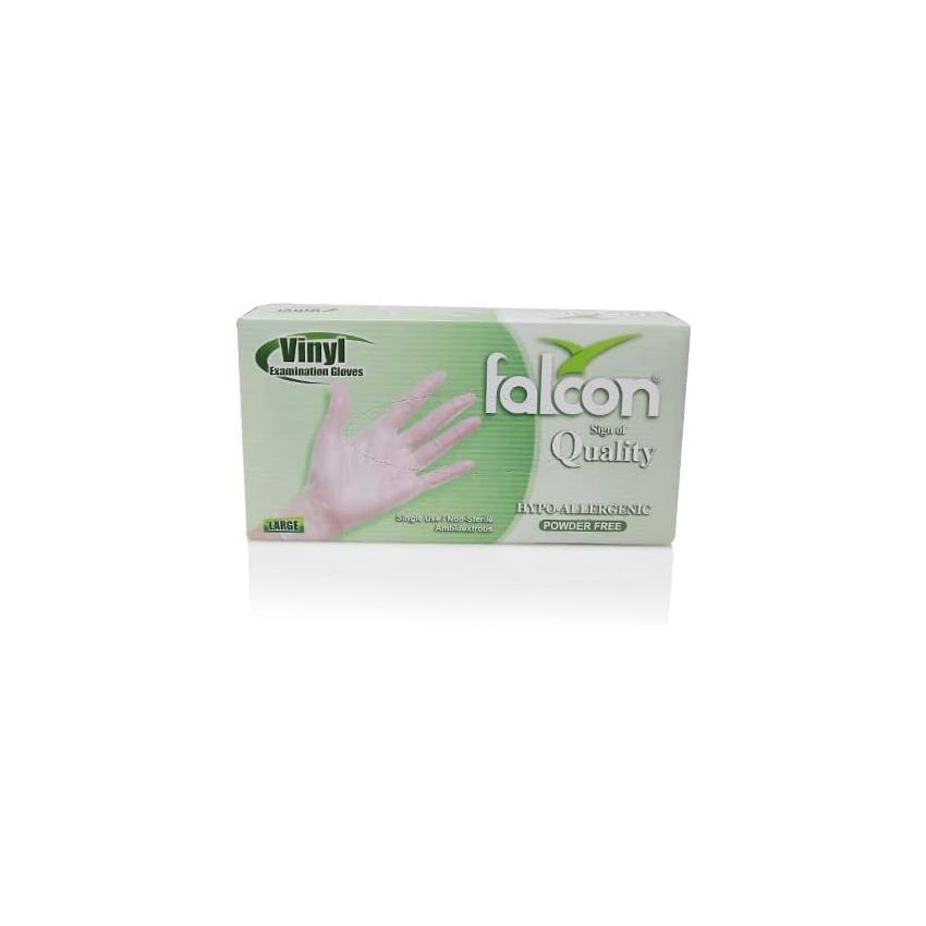 FALCON Vinyl Gloves Medium Powder-Free 1 Carton (10 Boxes)