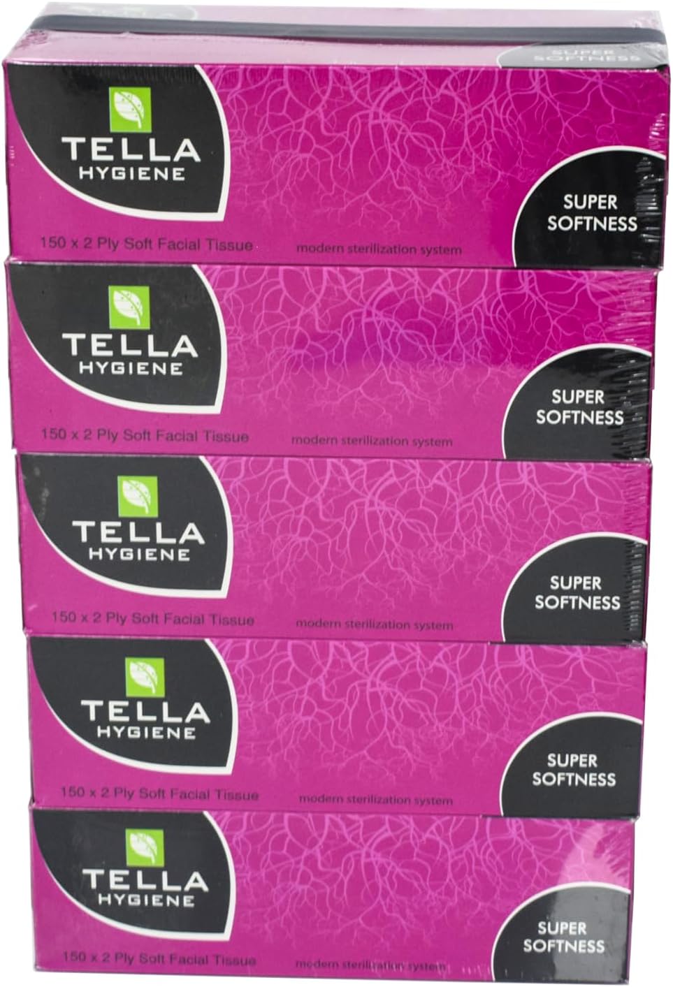 Tella Hygiene Facial Tissue 150 Sheets 2 Ply (1x5) | Soft Strong Tissues | Best Deal 5.99 AED Dubai