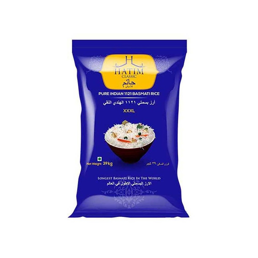 Hatim Pure Indian 1121 Basmati Rice XXXL 10kg – Long Grain Rice