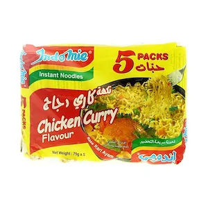 Indomie Chicken Curry Noodles Pack (5x75g) - Instant Quick Meal Noodles