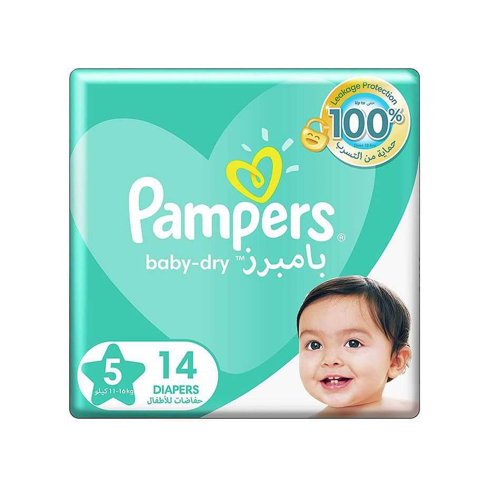 Pampers Baby Diapers, Size 5, 14 Count, 11-16kg