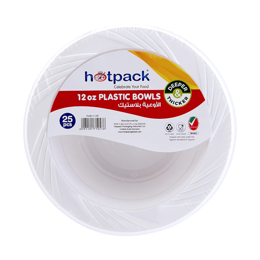Hotpack Plastic Bowl 12oz Pack of 2