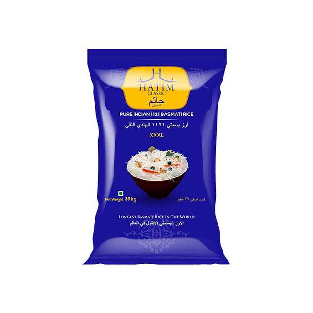 Hatim Pure Indian 1121 Basmati Rice XXXL 39kg – Bulk Sack