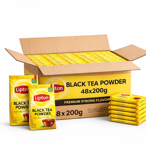 Lipton Black Tea Powder 200g x 48 Carton - Premium Strong Flavor Tea, High Quality Loose Tea for Wholesale & Retail