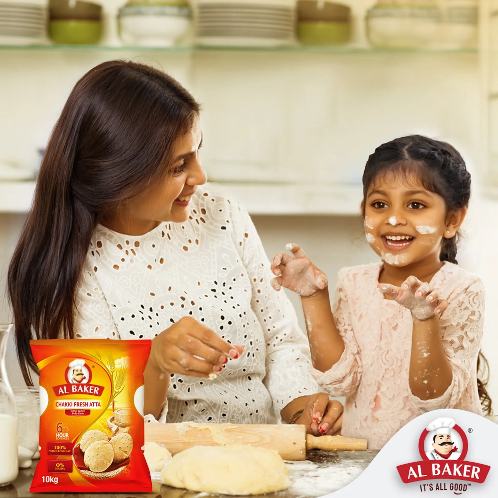 Al Baker Chakki Atta 10kg | Whole Wheat Flour for Soft Roti | Dubai UAE