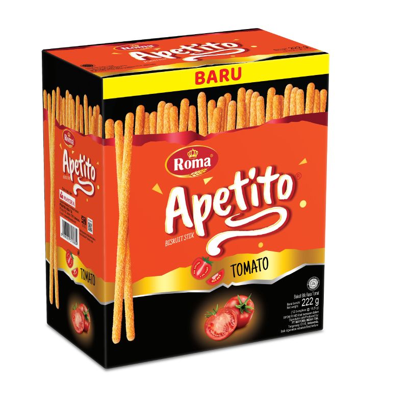 Roma Biskuit Stik Apetito Tomato 12x18.5g