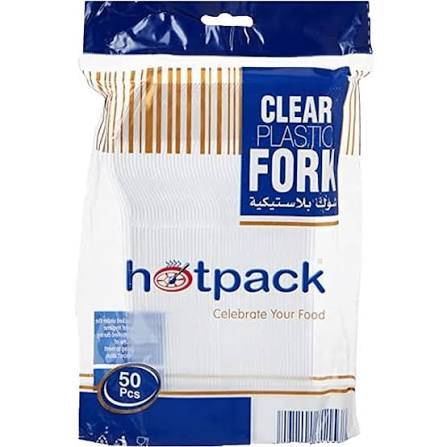 Hotpack Plastic Fork White and Clear 50 Pack of 2