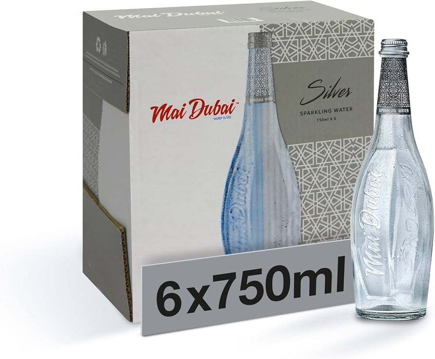 MAI DUBAI Sparkling Water Glass Bottle 750ml Outer