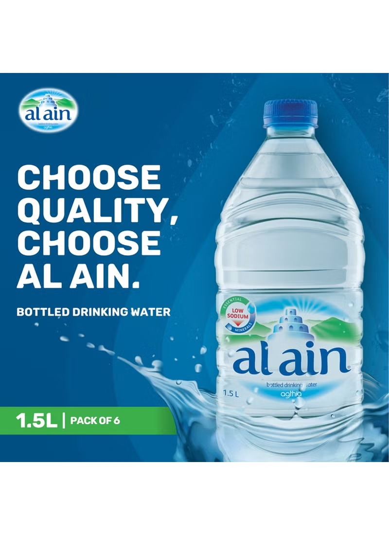 Al Ain Water 1.5L x 6 Pack | Natural Spring Water | Pure & Refreshing
