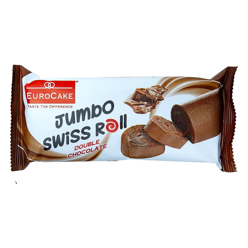 Eurocake Swiss Roll Double Chocolate 60GR Pack of 4