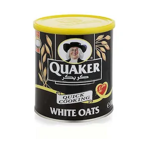 Quaker White Oats Tin 500g - Premium Whole Grain Rolled Oats for Healthy Breakfast & Cooking