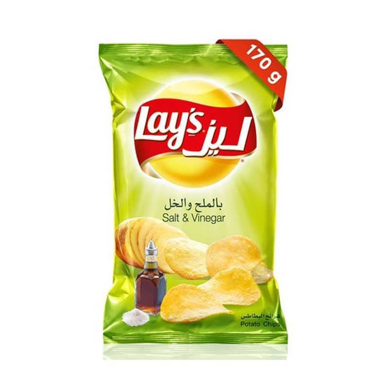 Lays Salt And Vinegar Potato Chips 170g Box of 20