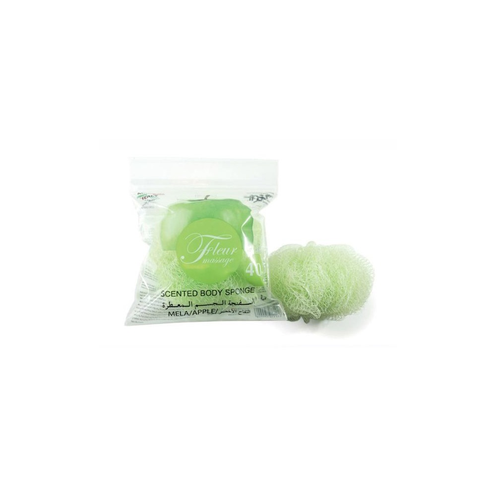 ZECA Fleur Massage Scented Bath Pouf Apple Piece