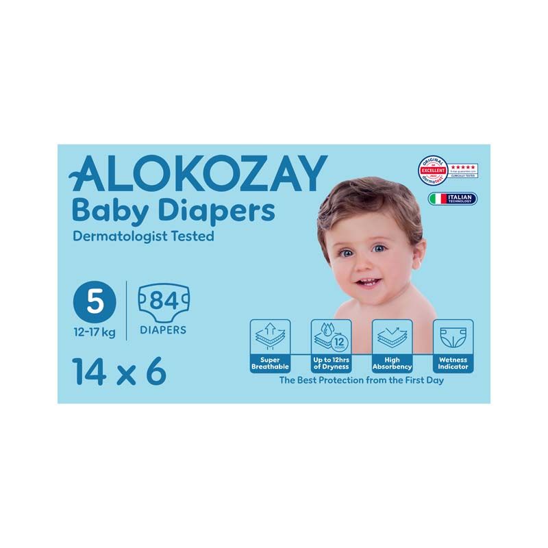 ALOKOZAY Premium Baby Diapers Size 5 14g Pack of 2