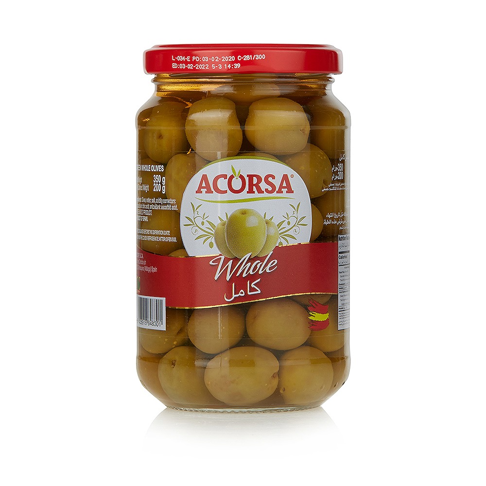 ACORSA Green Whole Seed Olives 350g Piece