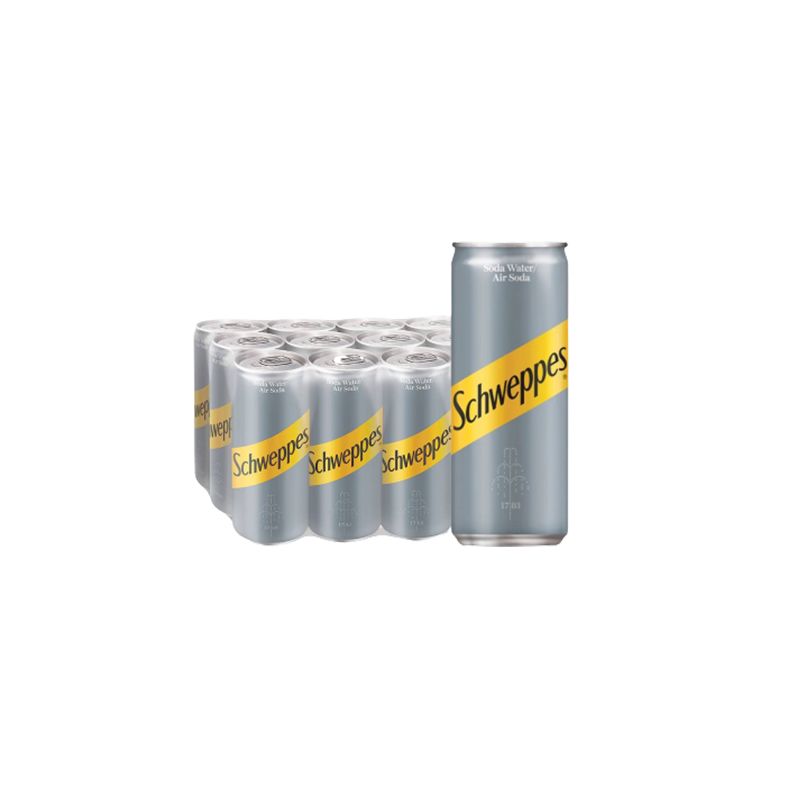 Schweppes Soda Water 300ml Pack of 24 – Premium Sparkling Mixer