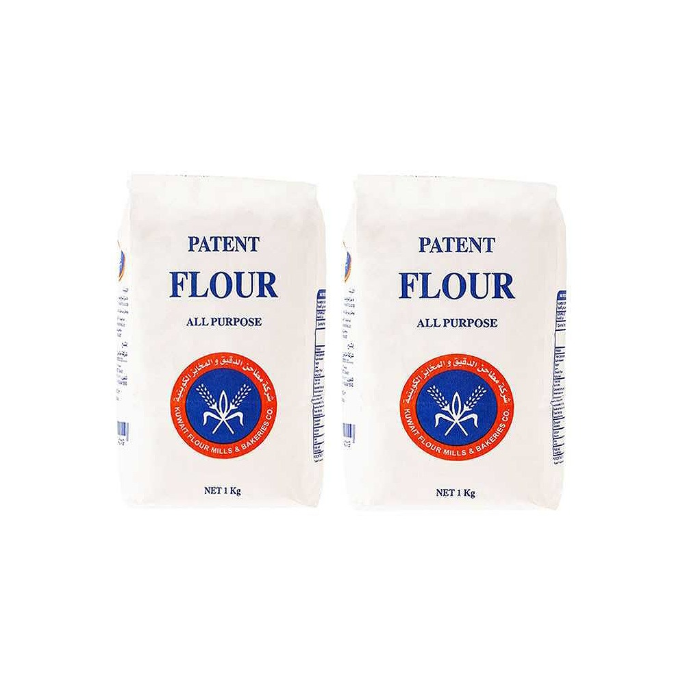 Kuwait Flour MB Patent All Purpose White Flour 1kg Pack of 2