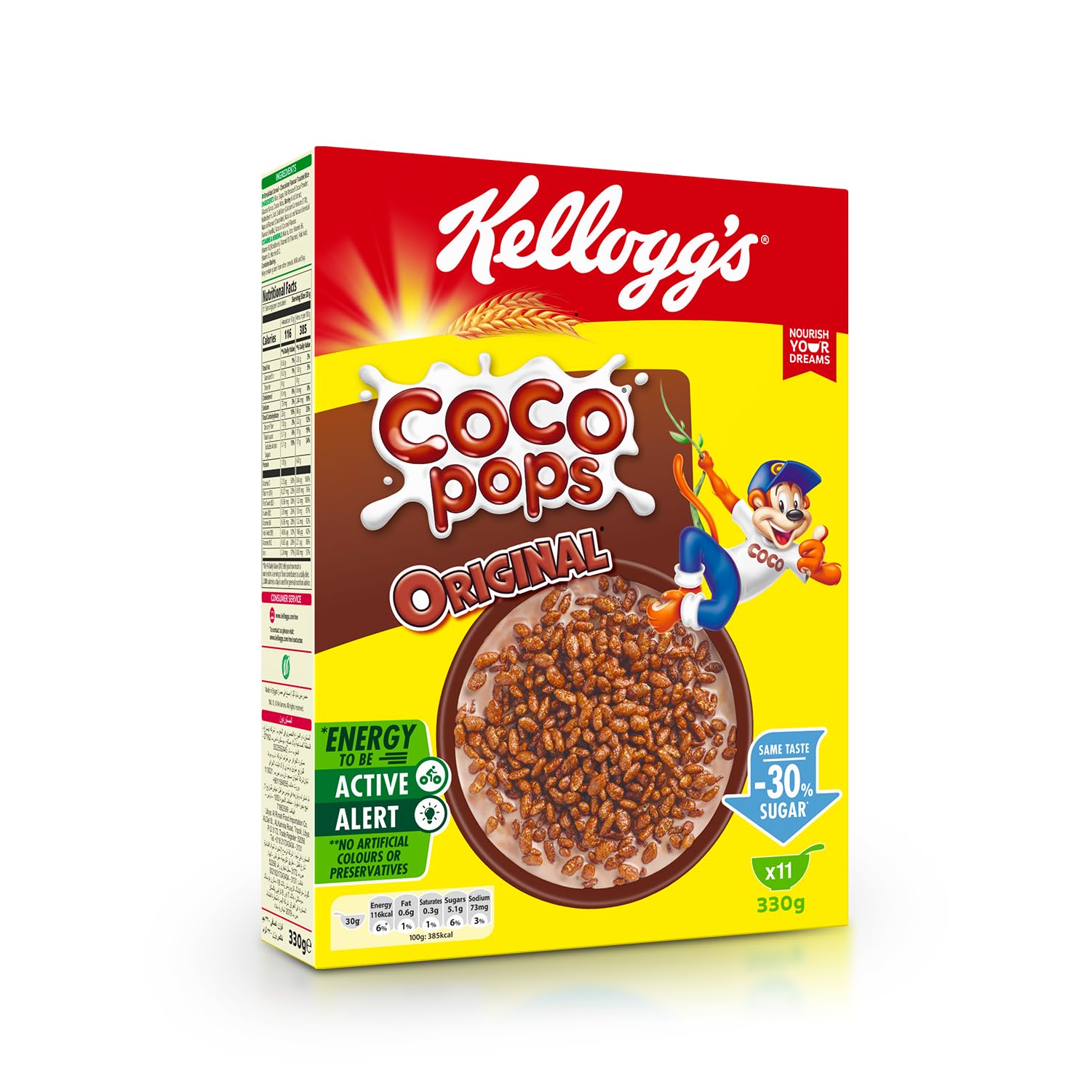 Kelloggs Cocopops Yellow Cereal 330GR Carton Pack of 20