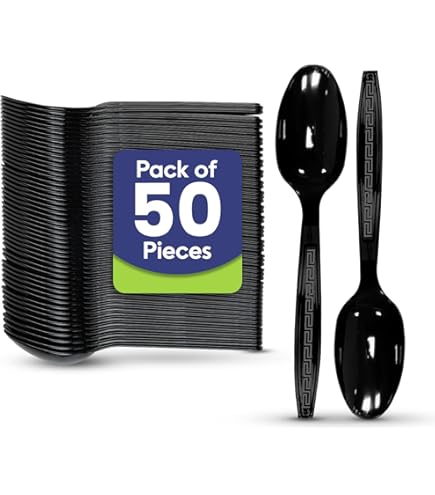 Hotpack Black Disposable Spoon 50 Piece