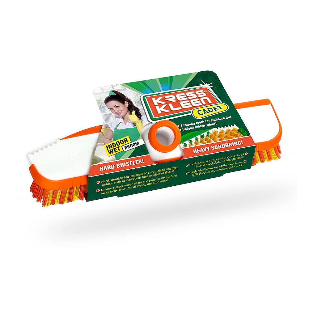 KRESS KLEEN Cadet Hard Indoor Wet Broom Pack of 3