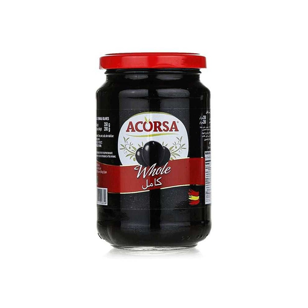 Acorsa Whole Seed Black Olives 350g