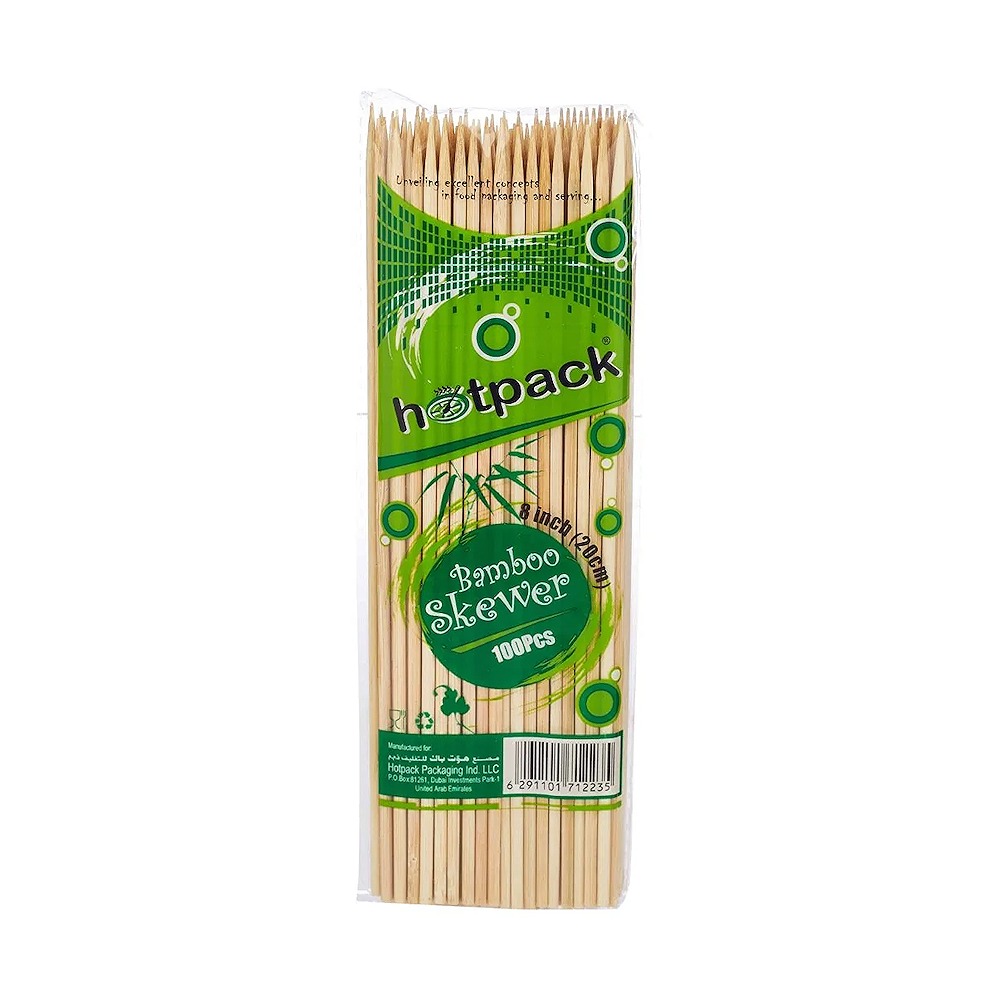 Hotpack Bamboo Skewer 8 Inch (20 cm) Single Pack of 2
