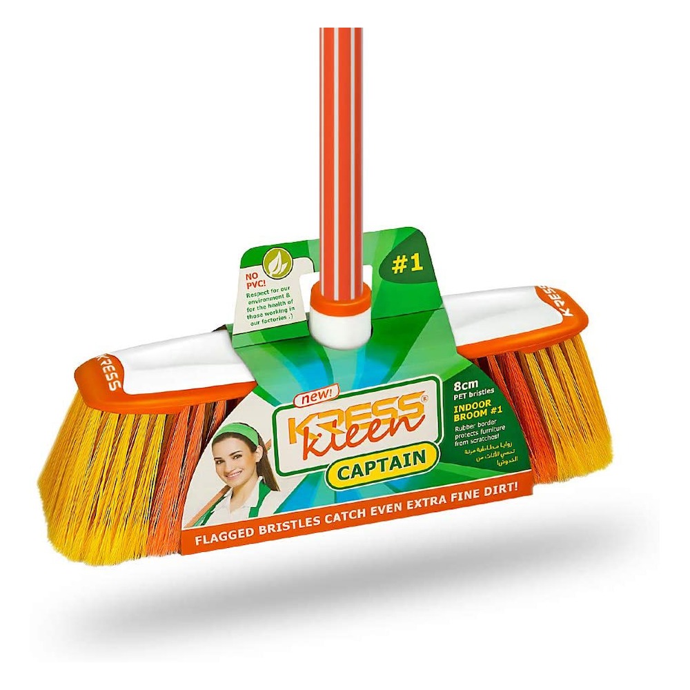 KRESS Kleen Captain Indoor Broom Pack of 4