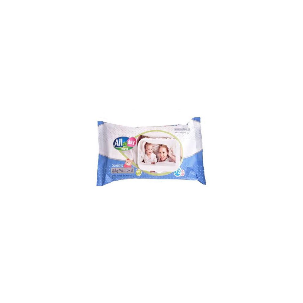 All Day Sensitive Blue Wipes 72 Grams Piece