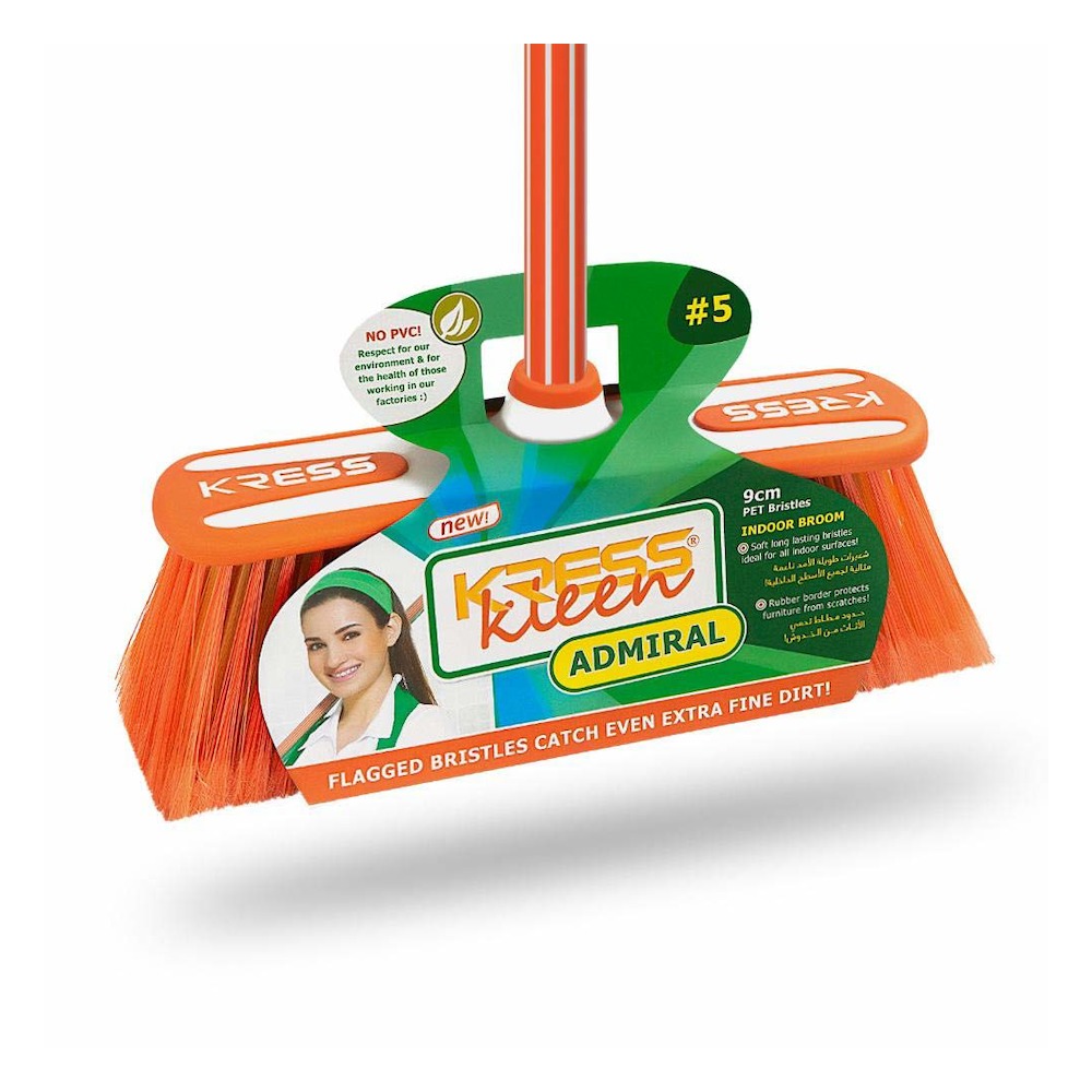 KRESS KLEEN Admiral Indoor Broom Pack of 2