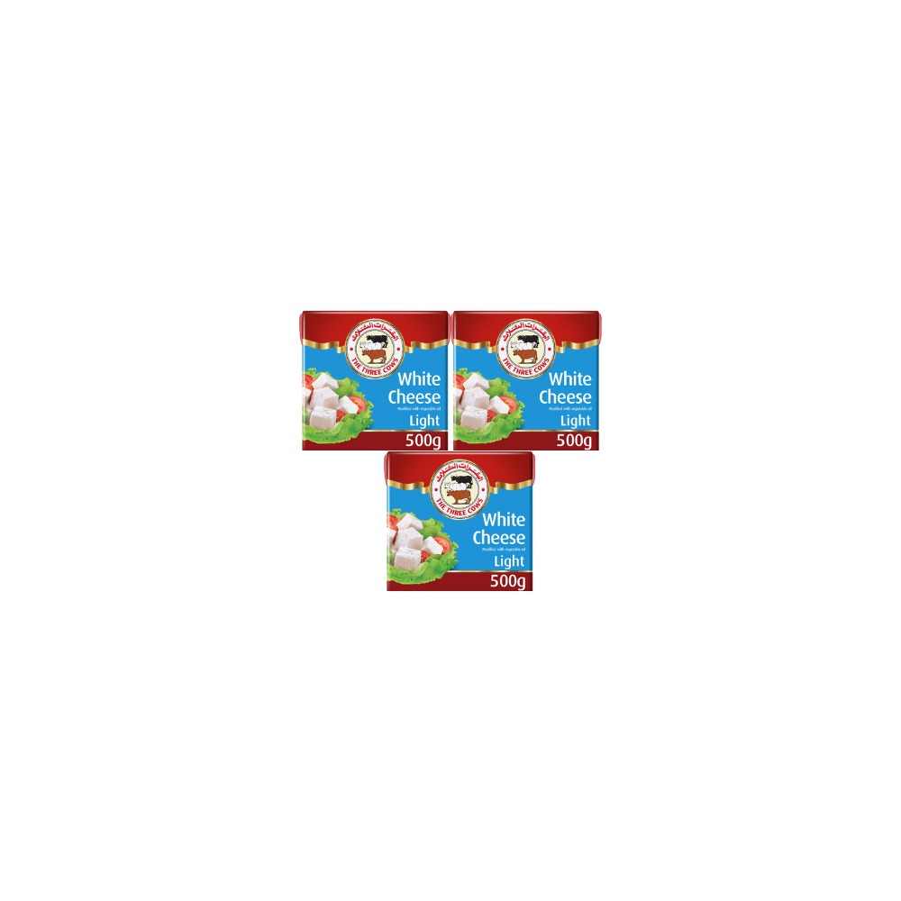 THREE COW White Cheese Low Fat 500GR Pack of 3