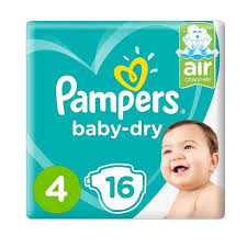 Pampers Baby Diapers No.4 Large 16 Pieces Carton Pack of 6
